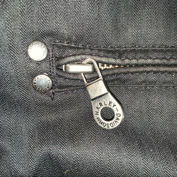 Harley Davidson size L black soft shell riding jacket black skull & wings logo - Picture 11 of 16